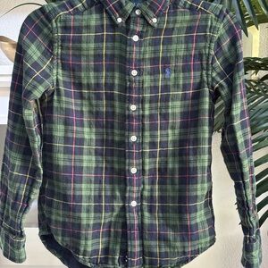 Polo by Ralph Lauren Kids Green and Blue Plaid Shirt